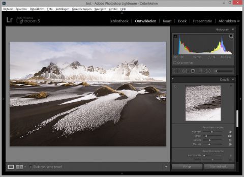 Verscherpen in Lightroom
